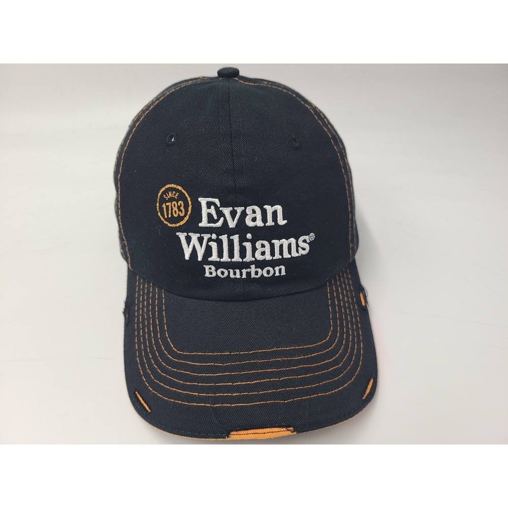 Evan Williams Bourbon‎ Distressed Strapback Adjustable Hat Cap Men Women Black